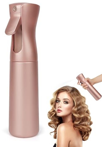 OWill 300 ml Spruzzino Acqua, Spray Bottle Riutilizzabili, Spray Acqua per Capelli, Pulizia, Capelli Ricci, Piante (Oro Rosa)