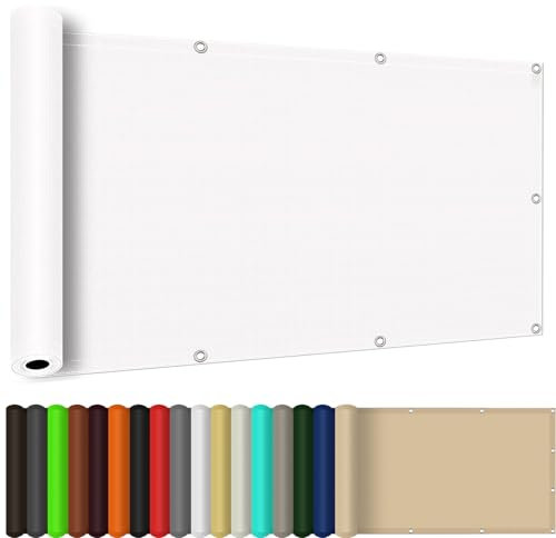 Rechteckig Sonnensegel 130 x 180 cm, Sonnenschutz 98% UV Schutz Windschutz Reißfest Wetterfest, Premium Polyester Sonnensegel, für Balkon Garten, Weiß