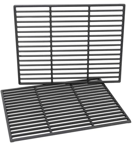 GFTIME 46 x 71cm Gusseisen Grillrost für Tepro Toronto XXL, Tarrington House Memphis XL Holzkohlegrill, Emaillierter Gusseisen Grillrost Ersatz, Gusseisen Grill Rost Ersatz, 2 Stück Grillzubehör