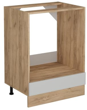 Vicco Herdumbauschrank R-Line, Herdschrank, Weiß Landhaus, 60 cm ohne Arbeitsplatte