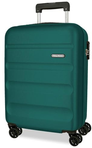 Roll Road Flex - Valigia da cabina verde, 38 x 55 x 20 cm, rigida 2,5 kg, chiusura a combinazione laterale, in ABS, 2,5 kg, 35 l, bagaglio a mano, Verde, Taglia unica, Valigia cabina
