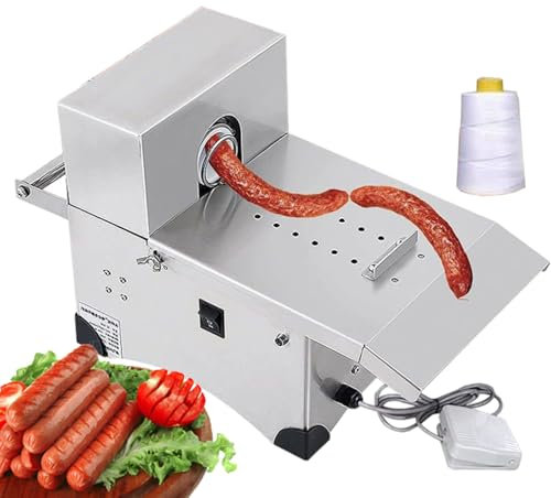 QUSYZD Macchina legatrice per insaccatrici per Salsicce - con Pedale, Due modalità di commutazione - Macchina legatrice per Hot Dog elettrica in Acciaio Inossidabile per Tutti i Tipi di salsi,