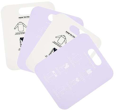 CAXUSD Plieuse À Vêtements 4 Pièces Planches À Plier Pour Chemises En Polypropylène Pour De Vêtements Carton Rangement Peu Encombrant