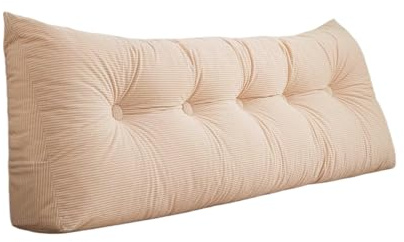 RüCkenkissen Bett, 100/120/150/180 cm, Großes Dreieckiges Sofakissen Mit Tasche, Lendenwirbelstütze, Großes Kissen, Rückenstütze, Kopfteil, Ruhe, Lendenwirbelstütze （Yellow 150CM）