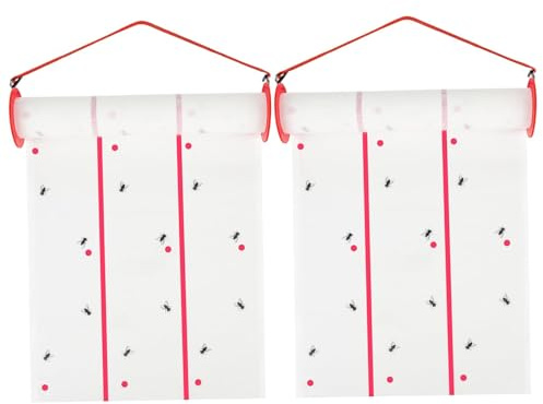 Fly Trap Outdoor, 2pcs Fliegenpapierstreifen, 10x2 doppelseitig klebrig -wetterfestes ungiftiges Papier für Außen-, Blütenzimmer, Balkon, Baum, Gewächshaus
