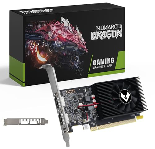 MOUGOL AMD Radeon R7 350 4GB GDDR3 Scheda grafica a basso profilo, 2* porta HDMI | GPU a 128 bit 512SP con design a mezza altezza per PC desktop Slim SFF, supporta Windows 10/8.1/7 (non compatibile con Win11)