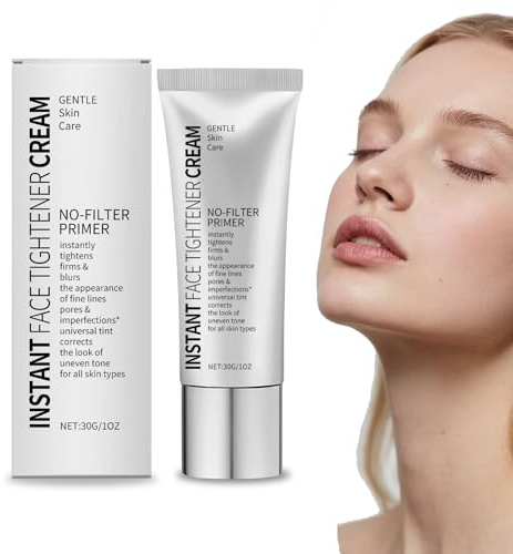 Prebase sin filtro para tensor facial instantáneo, sin brocha, crema reafirmante temporal para apretar los ojos para bolsas debajo de los ojos, prebase para difuminar el rostro (1pc)
