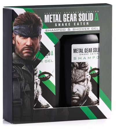Numskull Official Metal Gear Solid Delta: Snake Eater Shampoo & Shower Gel Gift Set – Sandalwood, Rose, Juniper Lime & Spearmint – Gamer Toiletries for Men