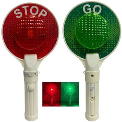 Paletta della Polizia Giocattolo con Luci Fisse e Lampeggianti Doppio Lato Luce Rossa Stop Luce Verde Go Cazzuola Paletta Segnaletica Qualità Top Cosplay Funzione Luminosa Robusta Resistente con Luce