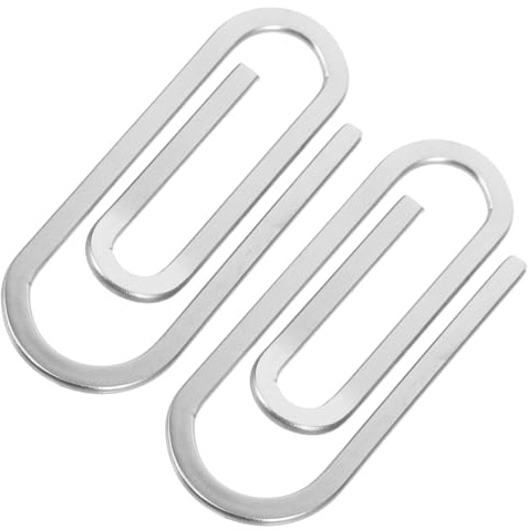 Pinzas para Billetes de Acero Inoxidable 2 Piezas Uso Diario | Cara Doble, Diseño Minimalista, Cabe en Bolsillo Frontal, Forma Clip Papel, Hombres y Mujeres, Navidad y Graduación