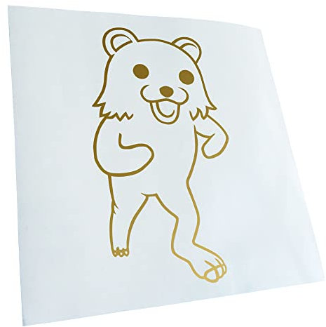 Kiwistar - Autoaufkleber - Gold - 20x11cm Pedobär/Pedobear laufend - Heckscheibe Auto Aufkleber wetterfest für Kfz LKW Mofa Truck - Sticker außen selbstklebend Tuning Zubehör für Fenster Fahrzeug