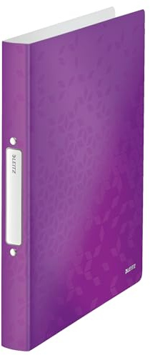 Leitz WOW Ringpärm, A4, 2 ringar, upp till 190 ark, 25 mm bred rygg, lila, 42570062
