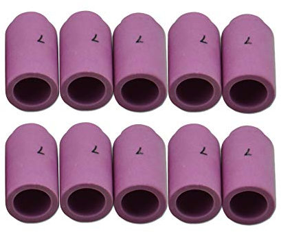 RIVERWELD Accessoires de chalumeau de soudage TIG - Gobelets céramiques de buse en alumine 13N11 7# 11.0mm d'orifice - Adaptés pour PTA DB SR WP 9 17 18 20 25 26 - Pack de 10