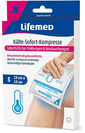 Lifemed Kälte-Kompresse 6er Pack, 15x13 cm, bei Prellungen & Verstauchungen | 15x13 cm, weiß, sekundenschnell gebrauchsfertig, gleichmäßige Kälteabgabe, ideal für zu Hause und unterwegs, Sport & Freizeit