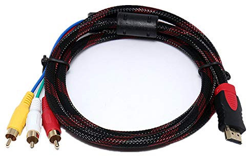 1.5M HDMI to RCA Cable 1080P HDMI Male to 3-RCA Video Audio AV Composite Male Connector Adapter Cable One-Way Transmission from HDMI to RCA for TV HDTV