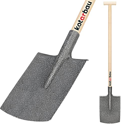 KOTARBAU® - Vanga robusta 290 x 190 mm per il giardinaggio, con manico da 38 mm di diametro, pala in acciaio per piante con manico