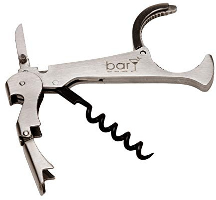 Bary3 Waiters Corkscrew With Foil Cutter - Stainless Steel Waiters Corkscrew With Built-in Bottle Opener and Knife - Set of 2