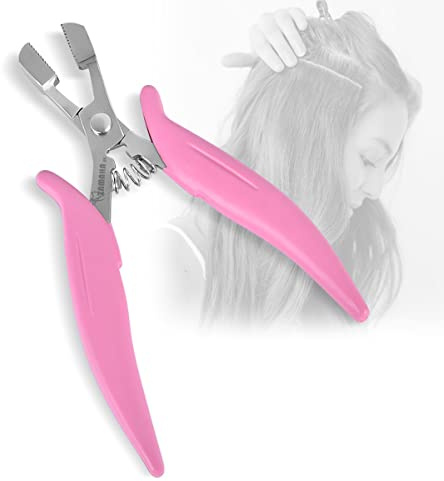 ZAMAHA UK Stainless Steel Professional Hair Extension Pliers,Tool for Removing Micro Rings and Crushing Fusion Bond - Anti-rust with Non-slip Grip - Pink, 15 cm