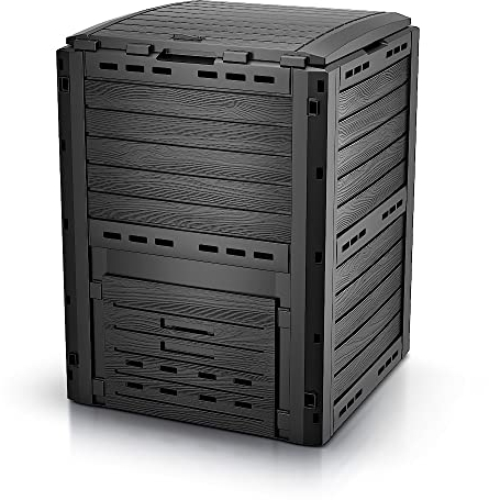 VOUNOT Compost Bin Garden, Plastic Composters Outdoor, Black, 300L