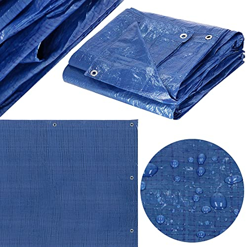 SPRINGOS Telone di copertura con occhielli, 4 x 8 m, per sabbiera, legna da ardere, mobili da giardino, PE 60 g/m2