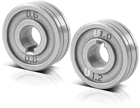 STAHLWERK 2er Set Drahtführungsrolle/Drahtvorschubrolle mit 0,6/0,8 mm V-Profil und 1,0/1,2 mm U-Profil zum Schweißen von Aluminium, Fülldraht und Massivdraht mit MIG MAG Schweißgeräten