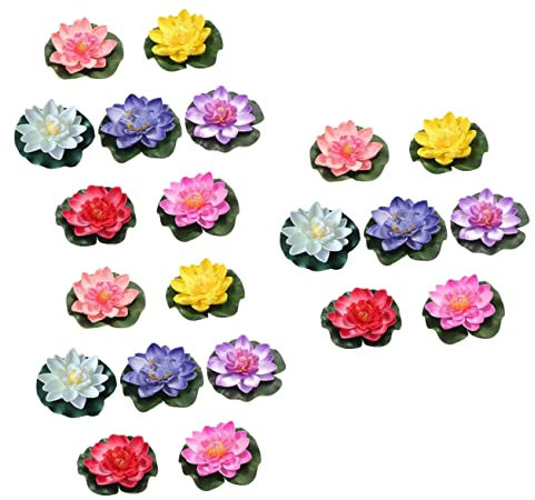 Mipcase 21stücke Teiliges Künstliche Lotusblumen Für Pooldekoration Realistische Schwimmende Seerosen Farben Für Teich Und Garten