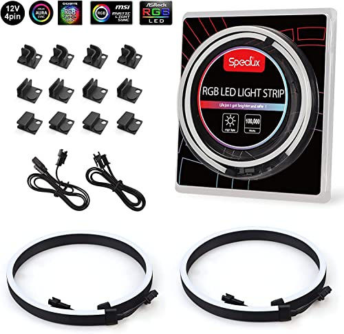 Speclux 12V 4 Pin Neon Digital LED Strip Combo Set, 39 LED-Leuchten, Digitales, Kompatibel mit Asus Aura, Asrock Led, Gigabyte Fusion, MSI Mystic Light usw (12V NEON Streifen)