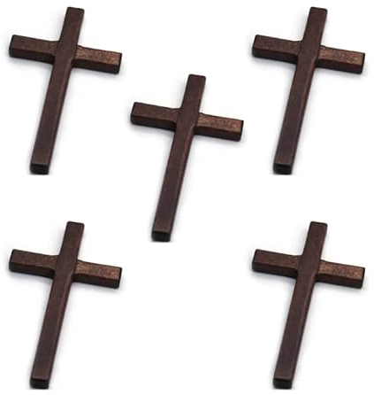 OFFILICIOUS 5 x Holzkreuz Ornament DIY Handwerk Haushalt Dekoration Basteln Zubehör für christliche Kirche Party Hintergrund Dekor