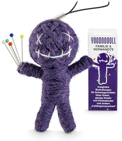 Voodoo Puppe Buckelige Verwandtschaft Voodoo Doll to go Voodoo-Doll imaginäre Strafen für nervige Schwiegereltern und andere Lieblingsmenschen Geschenk im Karton 5 x PRYM Stecknadel