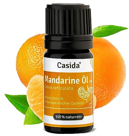 Casida Mandarine Öl rot naturrein - Ätherisches Öl - Therapeutische Qualität – Mandarine Öl für Aromatherapie, Aromadiffuser - Aus der Apotheke - 5 ml