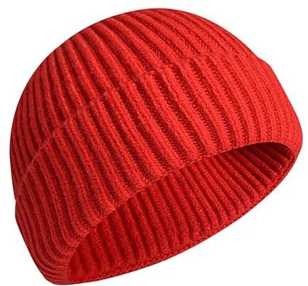SUZALA Fisherman Beanie für Damen Herren, Wintermütze Unisex Roll Up Kante Strickmütze, Niedrige Krempe