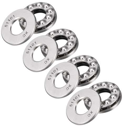 Kozelo 4 Stück 51101 Axial-Rillenkugellager - [12mm x 26mm x 9mm] Chromstahl Miniatur-Axiallager mit Unterlegscheibe für den Einsatz in Werkzeugmaschinen
