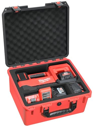 Luftkompressor, wasserdichter Hartschalenkoffer, kompatibel mit Milwaukee M18 Inflator 2848-20, Luftpumpen-Tragetasche für Milwaukee Werkzeuge, Aufbewahrungshalter für Akku Pack 18 V 3,0 bis 12,0 Ah –