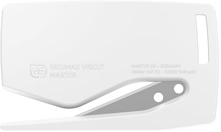 MARTOR 100x SECUMAX VISICUT Sicherheitsmesser, verdeckte Klinge, breit | Einwegmesser, Öse, spitze Nase, Folie & Klebeband, Rechts- & Linkshänder, Logistik & Produktion, No. 47022.16