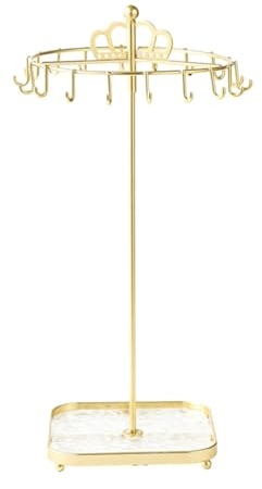 Dickly Girevole, Porta Gioielli, organizzatore di Gioielli, Appendiabiti per collane, espositore per Gioielli, Contenitore per Orecchini per collane, Oro