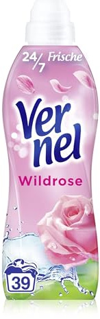 Vernel Suavizante de rosa silvestre (39 lavados), aroma de lavandería para 24 horas y 7 días de frescor duradero con tecnología de fragancia única, botella reciclable