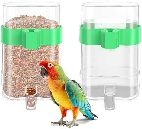 CLPOAWC Bird Water Dispenser, Bird Cage Feeder, Parakeet Cage Accessories, 2 Pcs Automatic Bird Water Feeder for Budgies Cockatiel Lovebird Canary Finch, clear
