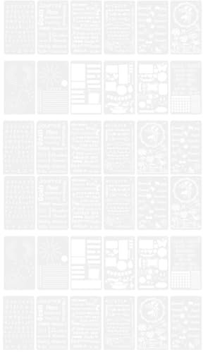 SEWACC 2sätze Journal Schablonen Pet Malvorlagen Für Notizbuch Wiederverwendbare Stencil Für Kunstprojekte Tagebuchgestaltung Für Schüler Und Kreative Hobbys