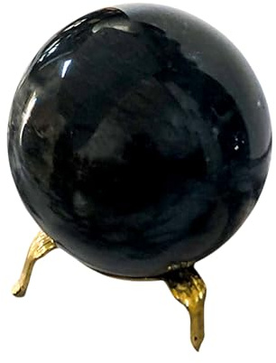 CBAM Schwarze Marmorkugel mit Bronzesockel Home Decor Tischskulptur Home Decor Design Einrichtung verschiedene Größen (5 cm)
