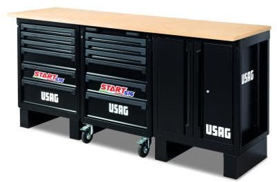 BANCO DA LAVORO CON CARRELLO PIANALE IN LEGNO 516 SA/BCL