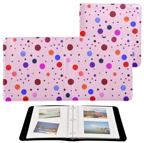 JUMBEAR Grande album fotografico autoadesivo con 20 pagine, album fai da te, per matrimoni, famiglia, bambini, vacanze, motivo a pois colorati