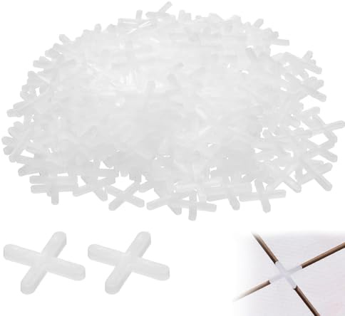 Ezranova 200 pcs 3mm Tile Spacers for Wall and Floor Installation | Plastic Cross Shaped Gasket Spacers Tiling Tools Ceramic Tile Lnstallation for Fixing Mat Tile Leveling