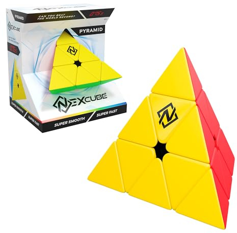 Bizak Nexcube Pyramid 64550422 Würfel für Speedcubers, maximale Geschwindigkeit, ohne Aufkleber, mit präziser Positionierung und Doppeleinstellsystem, Mehrfarbig