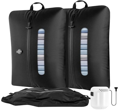AIDONS Sacs Sous Vide pour Vêtements - Réutilisables Sac Compression IP67 Étanché Ultra-Légers Sous Vide Idéaux pour Valises Déplacement et Vacances (2 sac à vide)