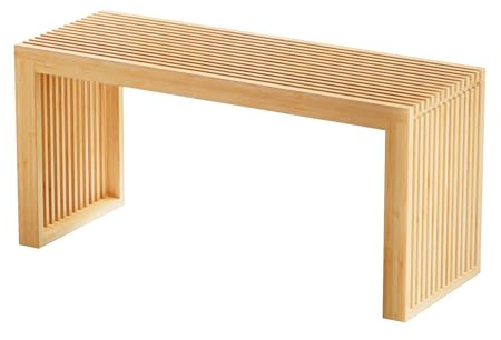 Wisuce Essentials Bamboo Dining Bench, 35 inch Farmhouse Decor Indoor Kitchen Table Bench, Entryway Shoe Rack Bench, Outdoor Bench, Solid Bamboo Benches for Living Room, Hallway, Bedroom