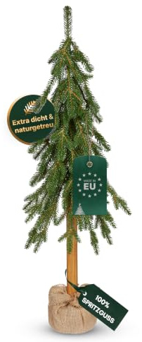 TreesHouse Weihnachtsbaum Uppsala Klein 80cm, FSC-Holzständer, grün | Tannenbaum, künstlich, dichte Nadeln, naturgetreu, platzsparend, hergestellt in der EU