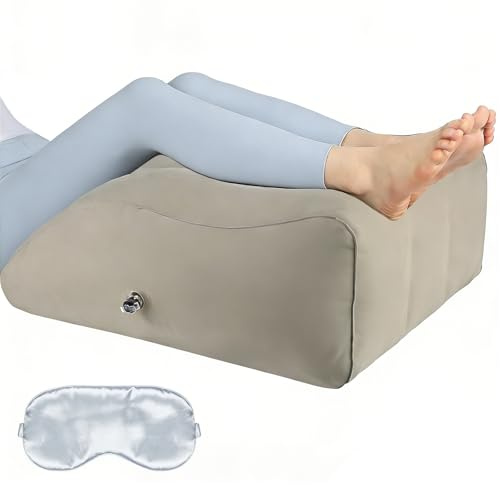 XCWTBL Inflatable Leg Elevating Pillow With Sleep Mask,Leg Wedge Pillow For Swelling, Blood Circulation, Back Pain, Edema Relief, Leg Support Pillow For After Surgery Recovery Knee Support Elevation
