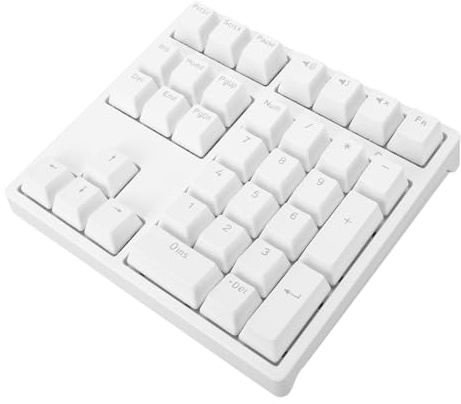 Goshyda Tastierino Numerico, Tastierino Numerico Meccanico USB Cablato con Retroilluminazione RGB, Interruttore Blu, Ergonomico a 34 Tasti per Computer Desktop (WHITE)