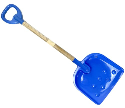 LatoYard Pala da neve staccabile in legno per bambini con paletta in plastica, lunghezza regolabile 52-32 pollici, rosso/blu/rosa