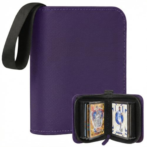 1 Pocket Card Binder Trading Card Album, Single Card Holder with 20 Pages, Holds 40 Cards, Side-Loading Mini Binder for TCG, MTG, Sports, Baseball, Football, Small Sports Card Book, Purple